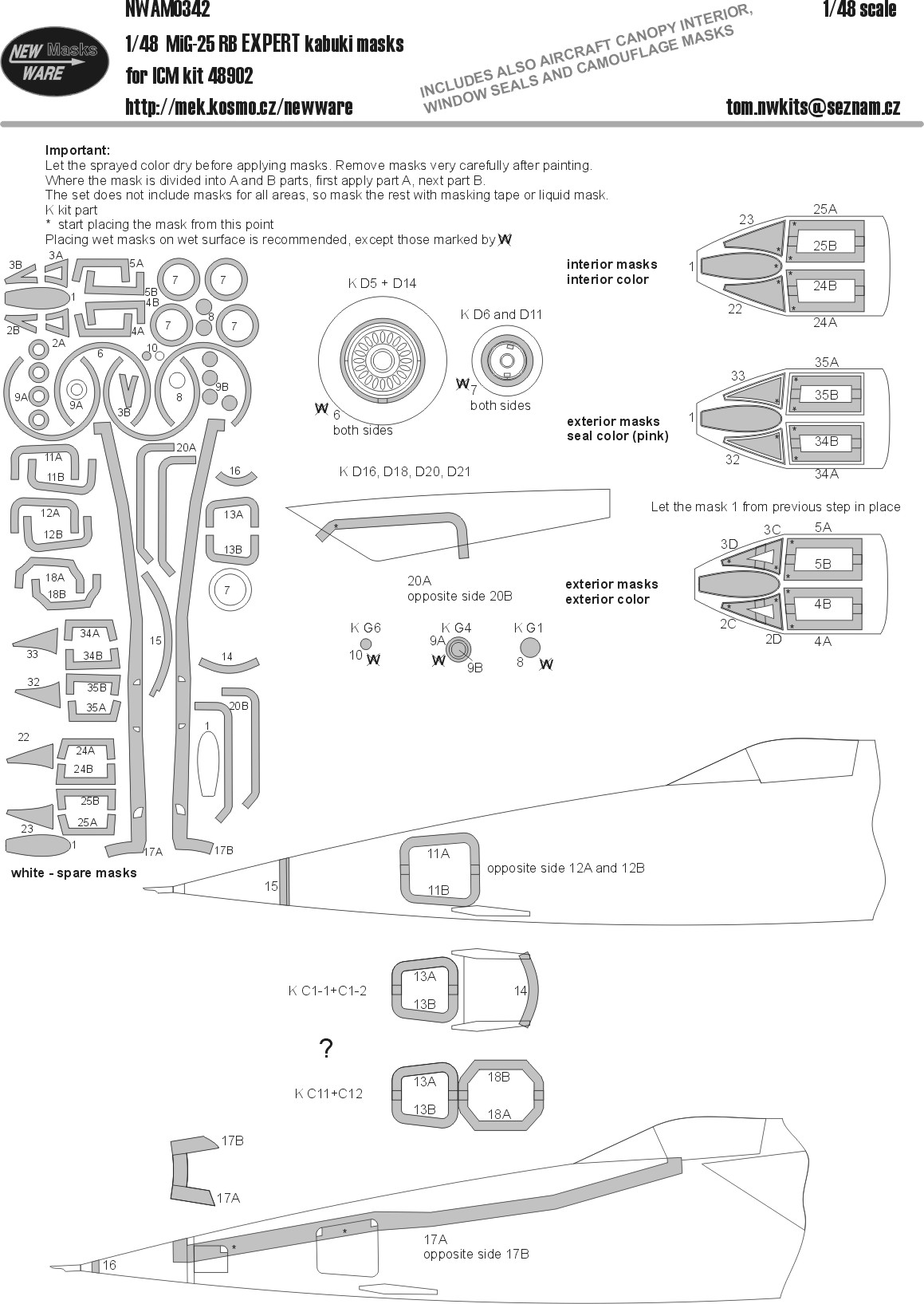 1/48 Mask MiG-25 RB EXPERT (ICM 48902)