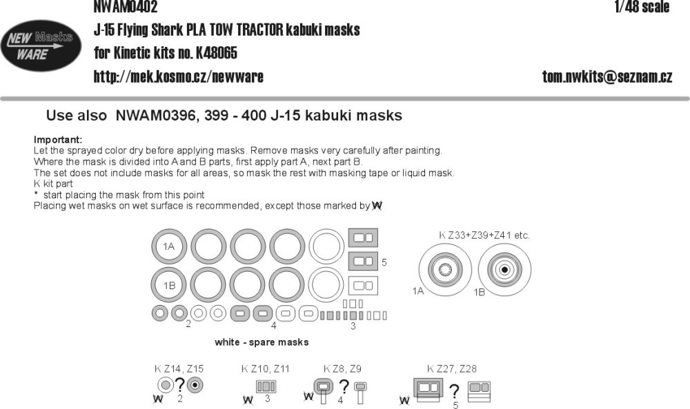 1/48 Mask J-15 Flying Shark PLA TOW TRACTOR (KIN)