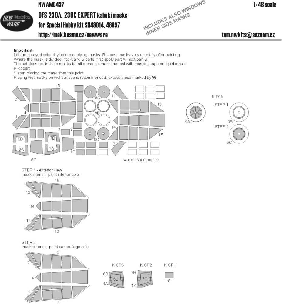 1/48 Mask DFS 230A, 230C EXPERT (SP.HOB. 48014/97)