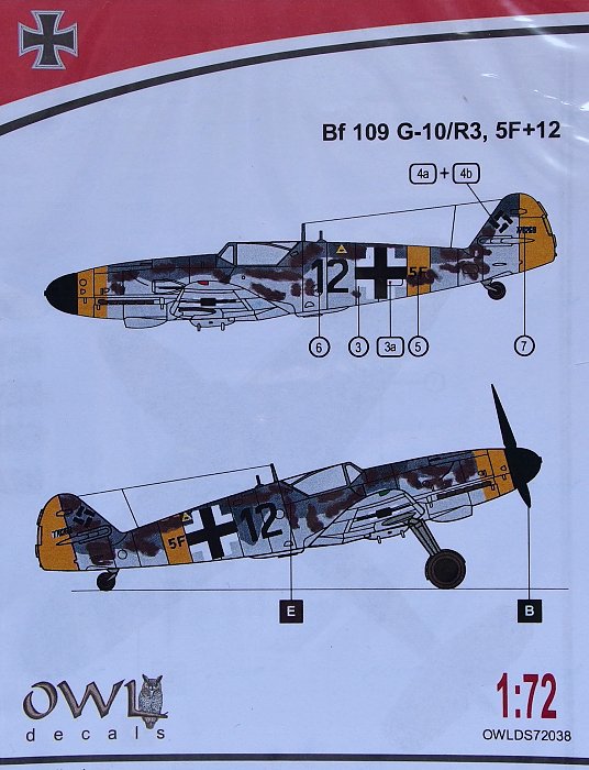 Owl Decals 1/72 MESSERSCHMITT Bf-109F-4/R3 Trop Aufklarer