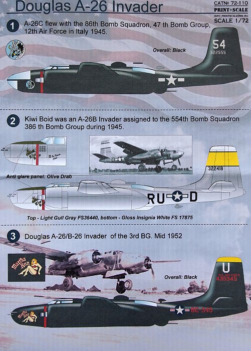 MODELIMEX Online Shop | 1/72 Douglas A/B-26 Invader (wet decals