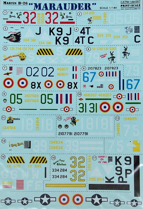 1/144 Martin B-26 MARAUDER (wet decals)