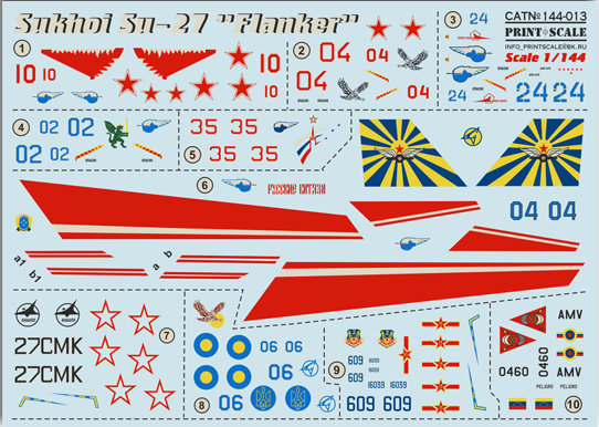 1/144 Sukhoi Su-27 (wet decals)