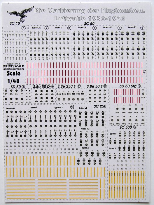 1/48 Die Markierung der Flugbomben (Luftw.1930-40)