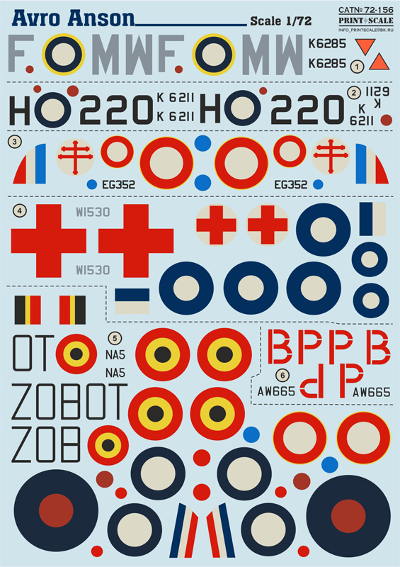 MODELIMEX Online Shop 1/72 Avro Anson (wet decals) your favourite