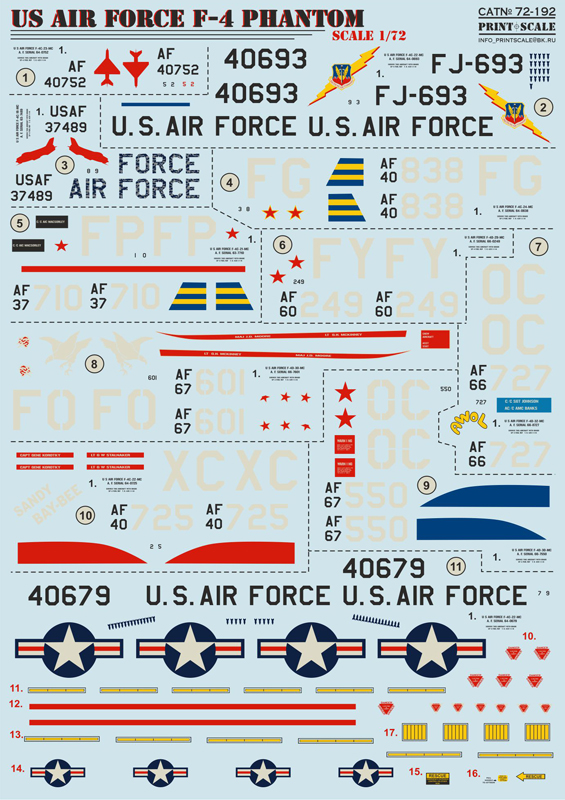 1/72 US Air Force F-4 Phantom (wet decals)