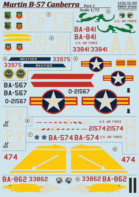 MODELIMEX Online Shop 1/72 B57 Canberra Part 1 (wet decals) your