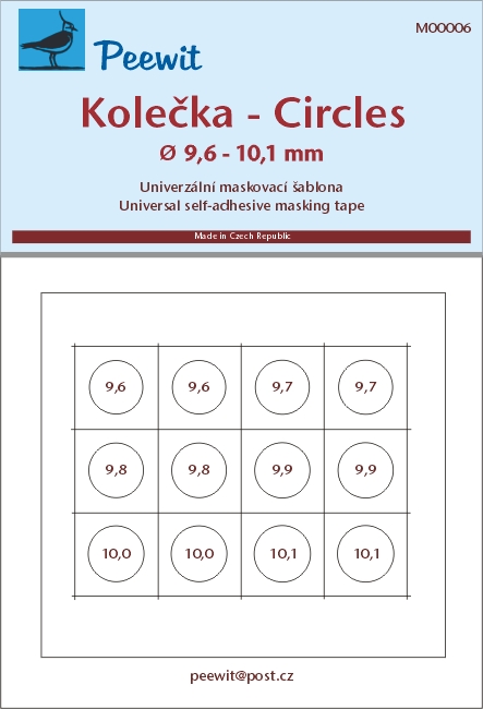 Universal mask - Circles (9,6 - 10,1 mm)