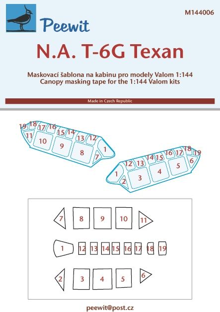 1/144 Canopy mask N.A. T-6G Texan (VALOM)