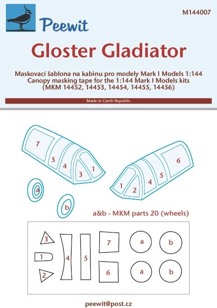 1/144 Canopy mask Gloster Gladiator (MARK 1 MODEL)
