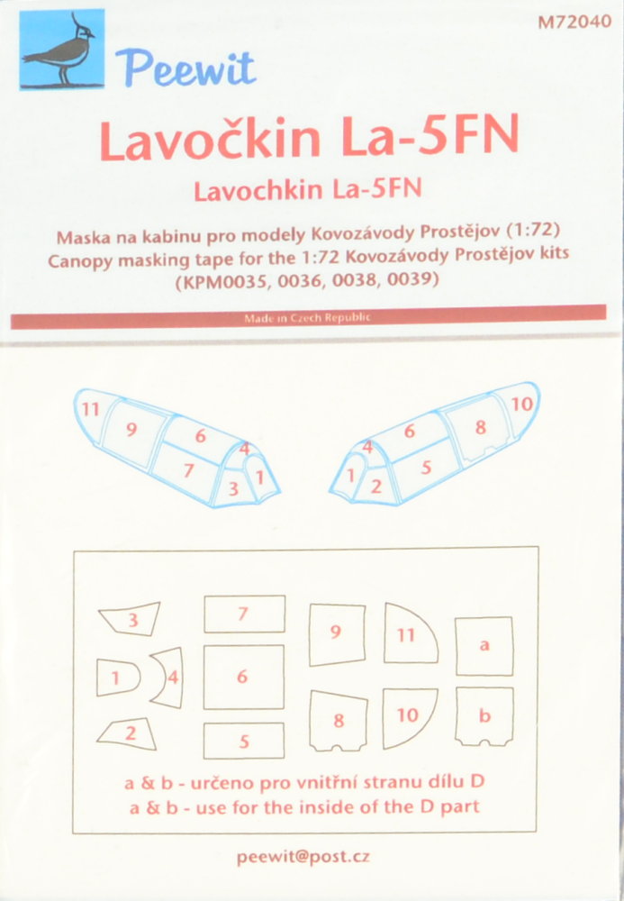 1/72 Canopy mask Lavochkin La-5FN (KP)