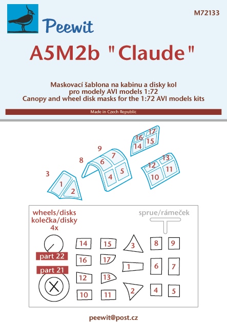 1/72 Canopy mask A5M2b Claude (AVIM)