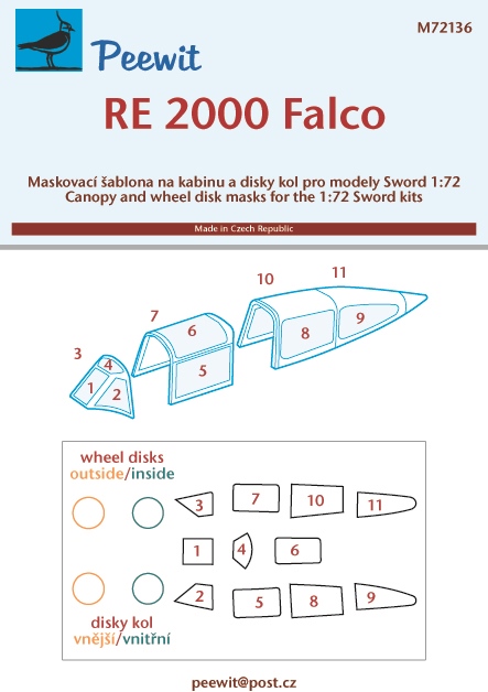 1/72 Canopy mask Re 2000 Falco (SWORD)
