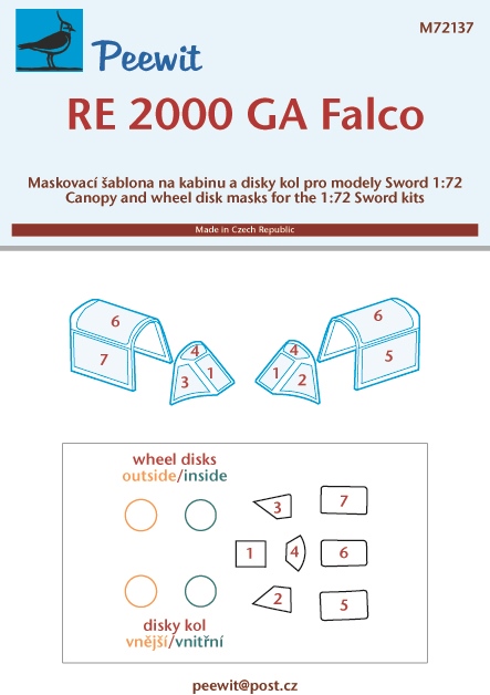 1/72 Canopy mask Re 2000 GA Falco (SWORD)