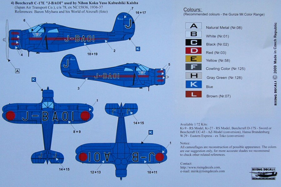MODELIMEX Online Shop 1/72 JBIRDs (Ki9, Ki27, C17E, H.Brandenburg