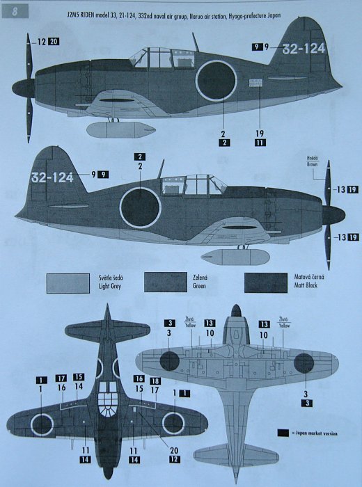 MODELIMEX Online Shop | 1/72 J2M5/6 Raiden (Jack) type 31/33 (3x decals ...