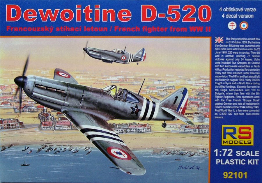 Kit Maquette Dewoitine D.520 Français – Échelle 1/144, Marque Brengun, Avion De Chasse WWII