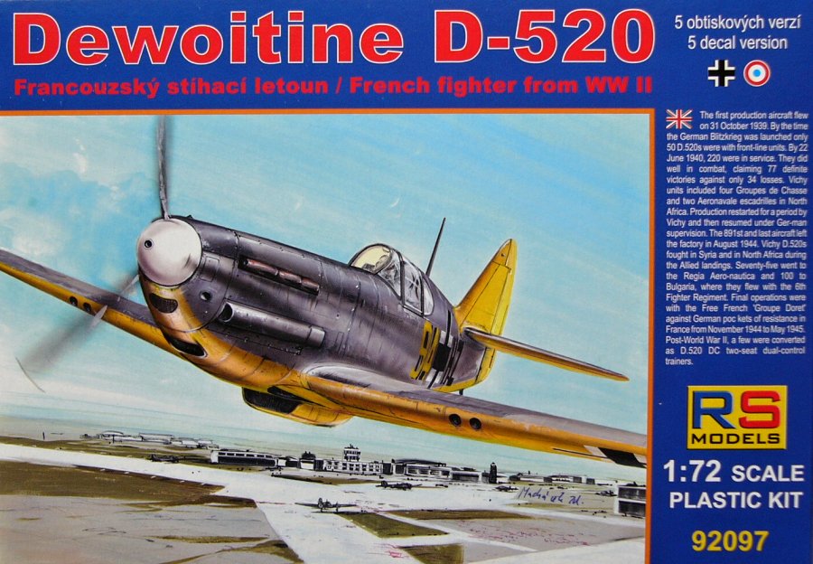 Avion Dewoitine D.520-1/72 WW2 militaire DeAgostini AC37 