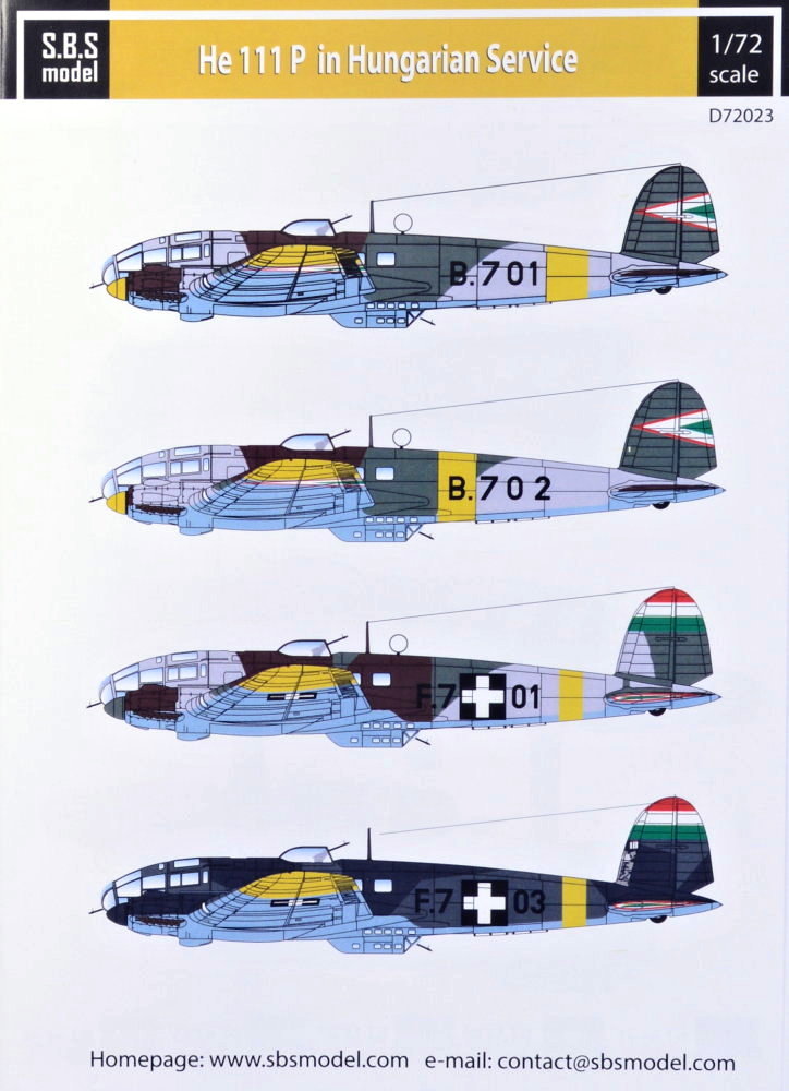 Esci decals 1/72 Heinkel 111   variants   C16