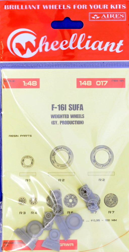 1/48 F-16I Sufa weighted wheels - GY prod. (HAS)