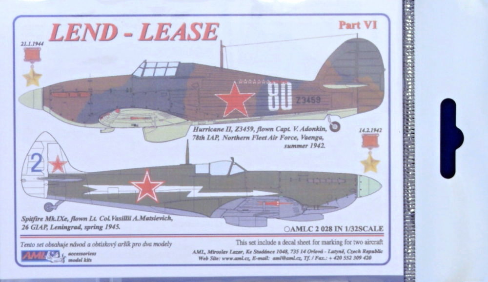 1/32 Decals Hurricane&Spitfire, Lend-Lease Pt.VI