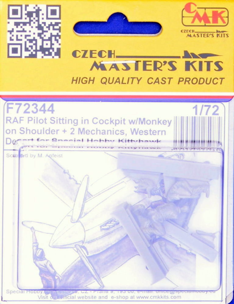 1/72 RAF Pilot & two mechanics for Kittyhawk kit