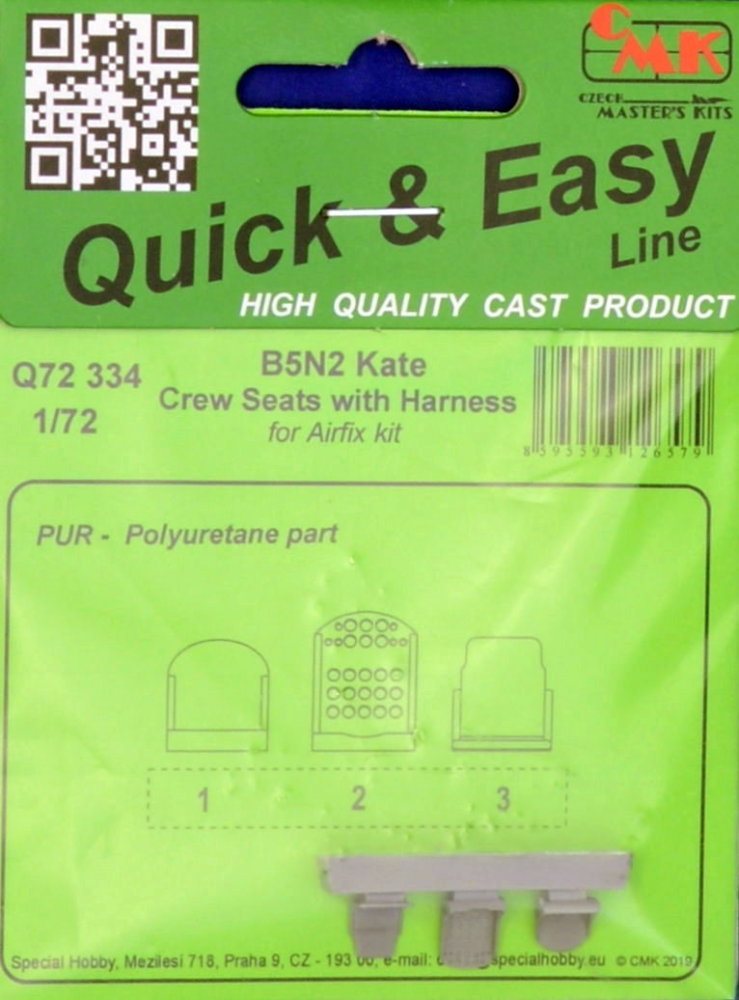 1/72 B5N2 Kate Crew Seats with harness (AIRFIX)
