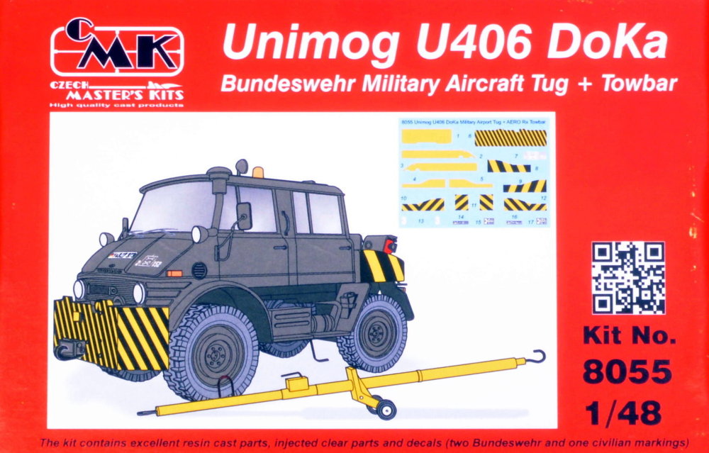 1/48 Unimog U406 DoKa Milit.Airport Tug + towbar