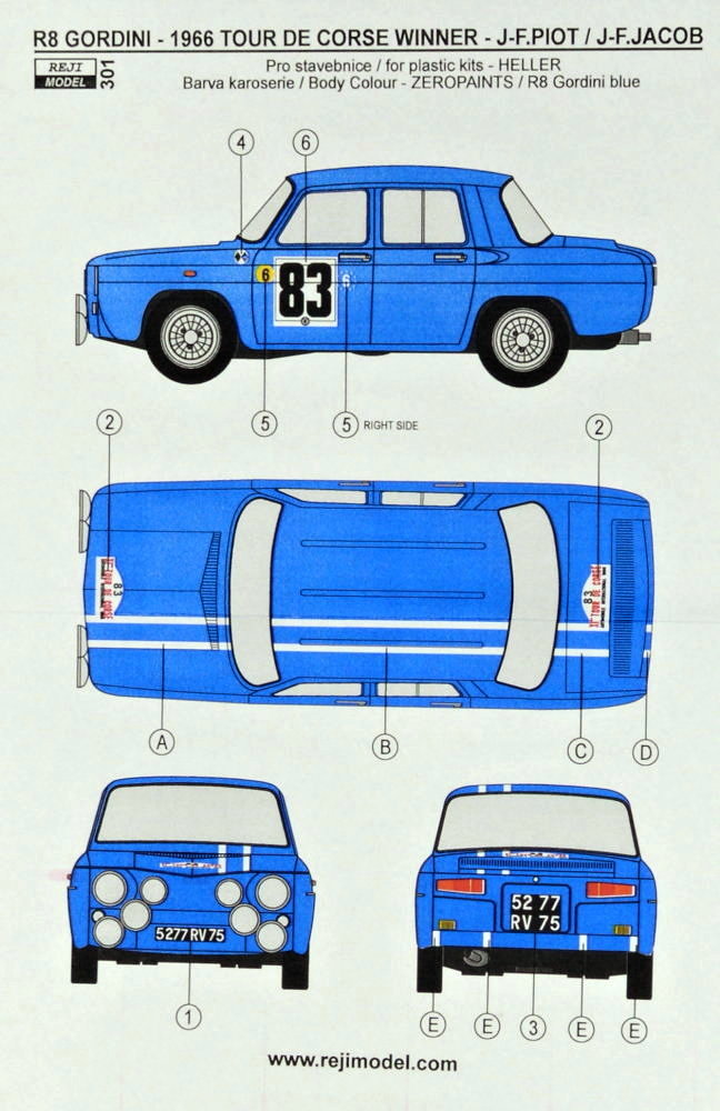 1/24 R8 Gordini - winner Tour De Corse 1966
