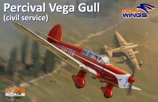 1/72 Percival Vega Gull - civil service (4x camo)