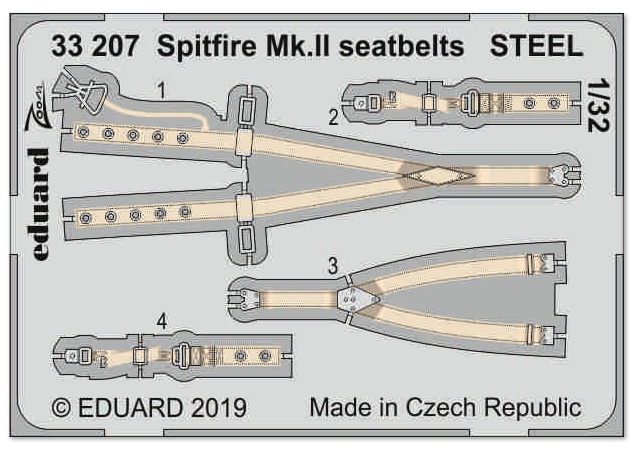 1/32 Spitfire Mk.II seatbelts STEEL (REV)