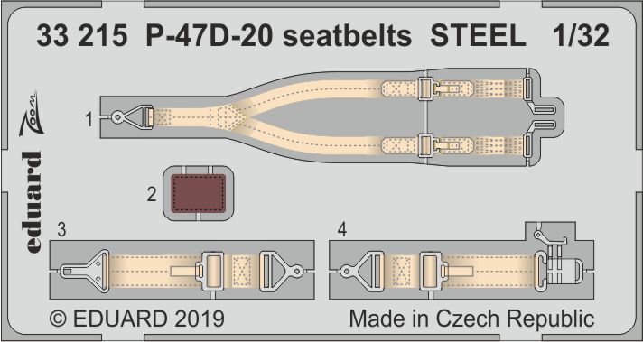 1/32 P-47D-20 seatbelts STEEL (TRUMP)