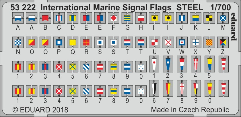 SET 1/700 International Marine Signal Flags STEEL