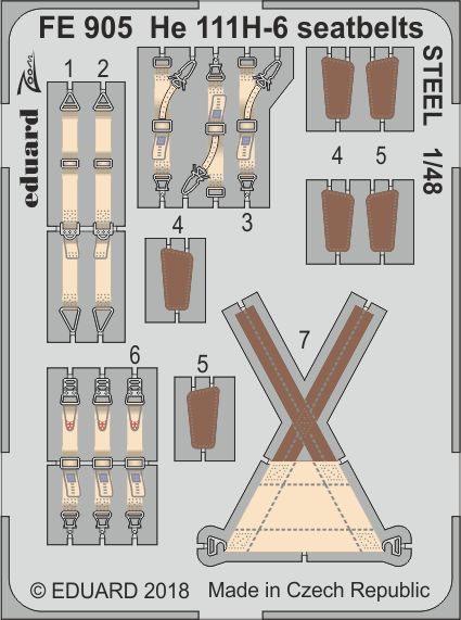1/48 He 111H-6 seatbelts STEEL (ICM)