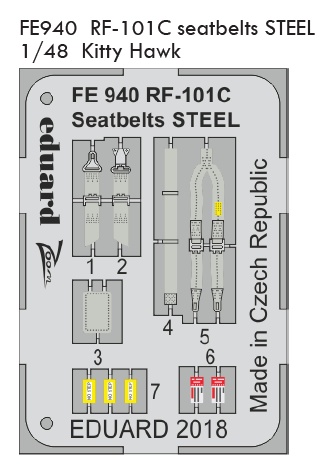 1/48 RF-101C seatbelts STEEL (KITTYH)