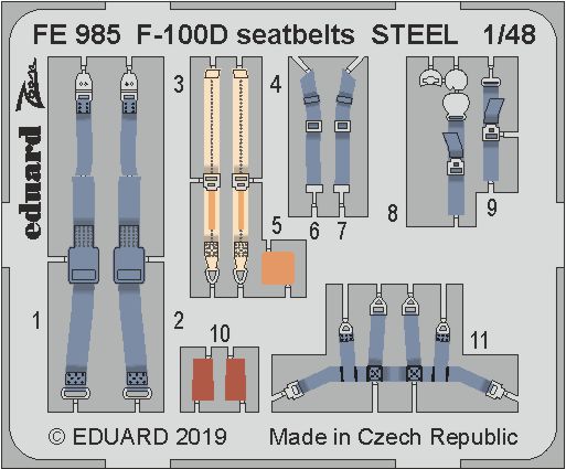 1/48 F-100D seatbelts STEEL (TRUMP)