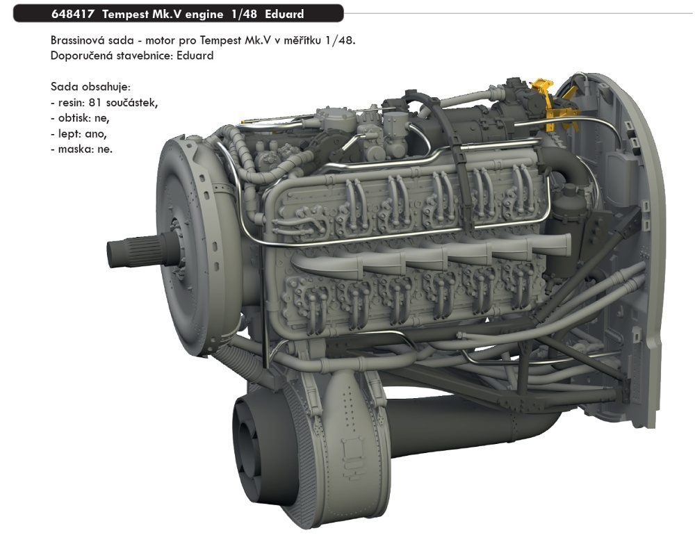 BRASSIN 1/48 Tempest Mk.V engine (EDU)