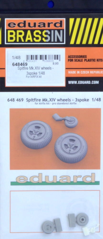 BRASSIN 1/48 Spitfire Mk.XIV wheels 3-spoke (AIRF)