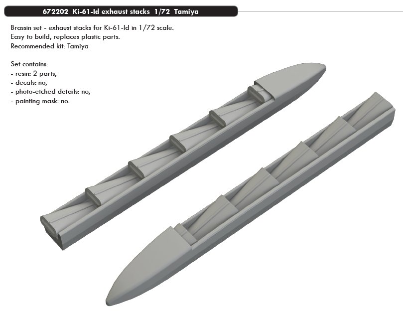 BRASSIN 1/72 Ki-61-Id exhaust stacks (TAM)