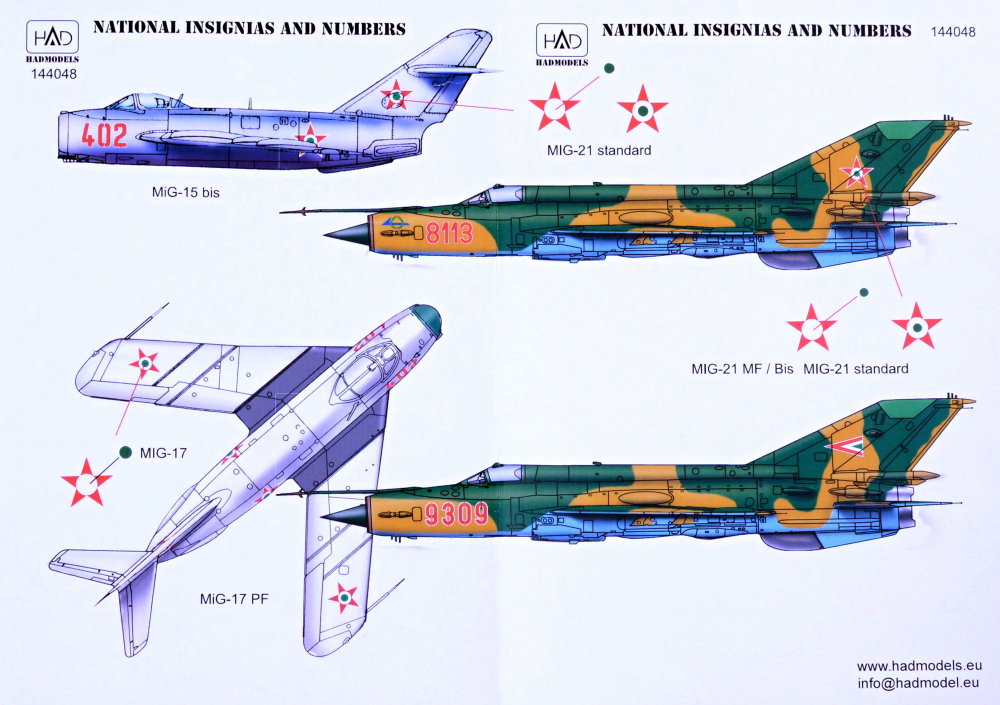 Brengun 1/144 Mikoyan MiG-15 Detailing Set # 144083 