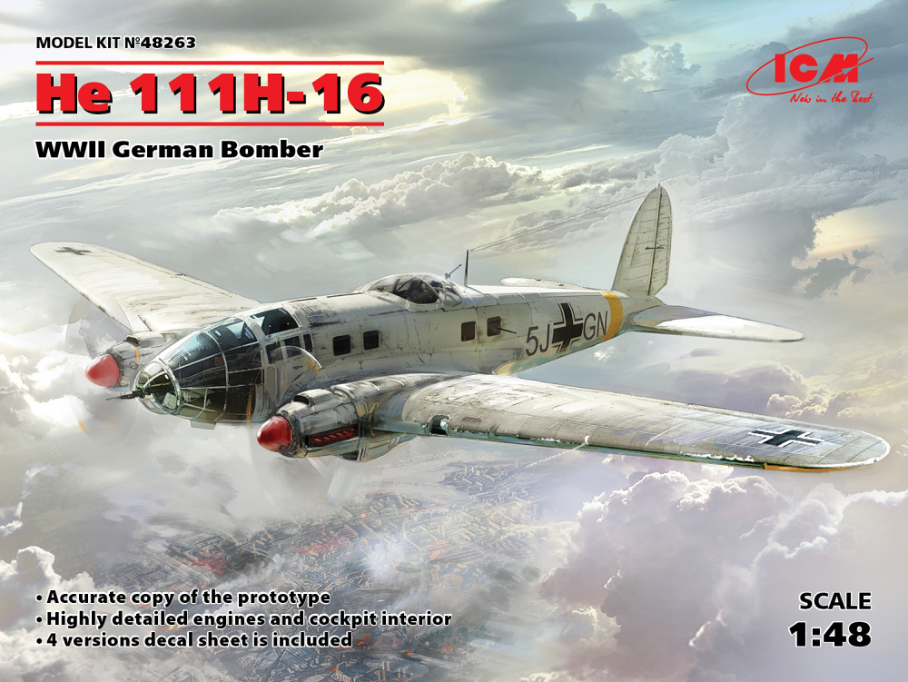 1/48 Heinkel He 111H-16 German Bomber (4x camo)