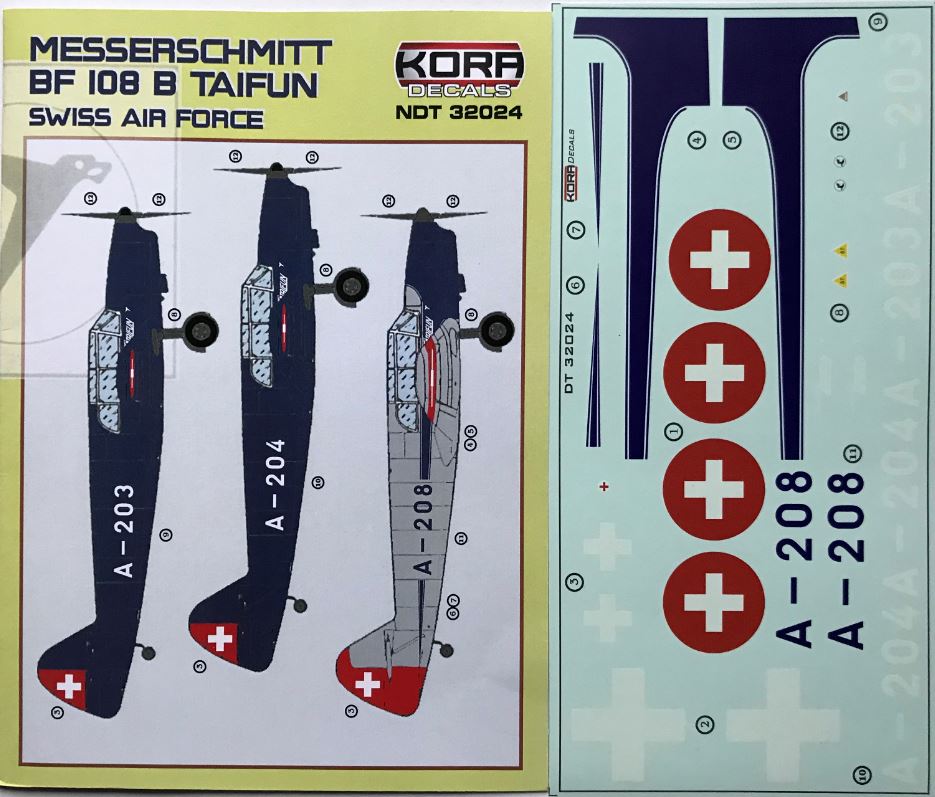 1/32 Decals Bf 108B Taifun Swiss Air Force