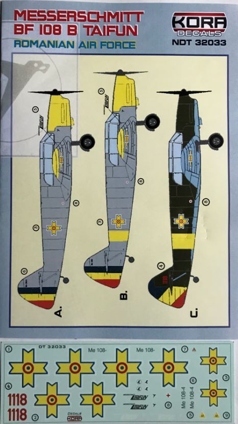 1/32 Decals Bf 108B Taifun Romanian Air Force