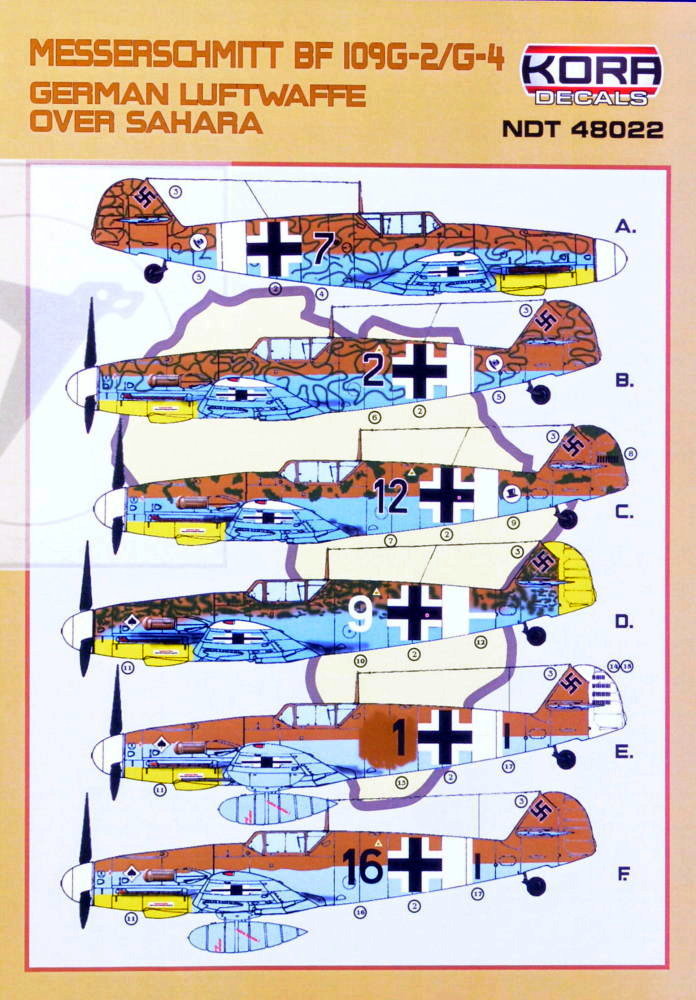 1/48 Decals Bf 109G-2/G-4 Luftwaffe over Sahara
