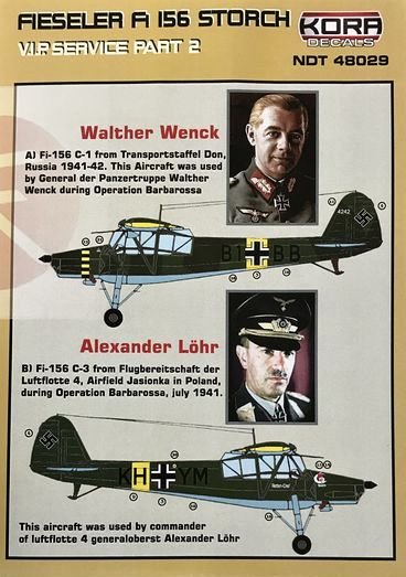 1/48 Decals Fiesler Fi-156 Storch VIP Service Pt.2