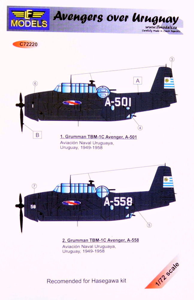 1/72 Decals Grumman TBF Avenger over Uruguay Pt.2