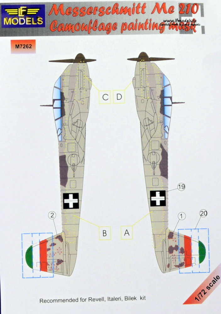 1/72 Mask Messerschmitt Me 210 Camouflage painting