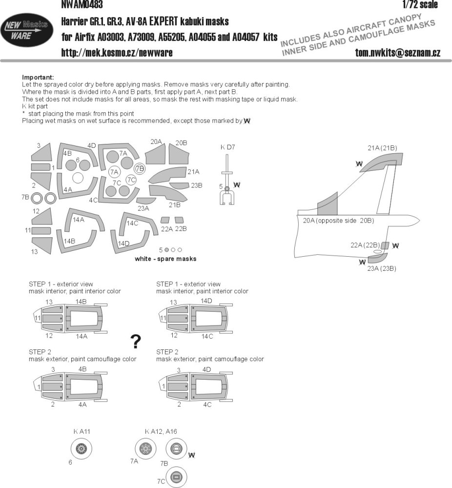 1/72 Mask Harrier GR.1/GR.3/AV-8A EXPERT (AIRFIX)