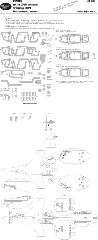 1/48 Mask PLA J-11B EXPERT (HOBBYB 81715)