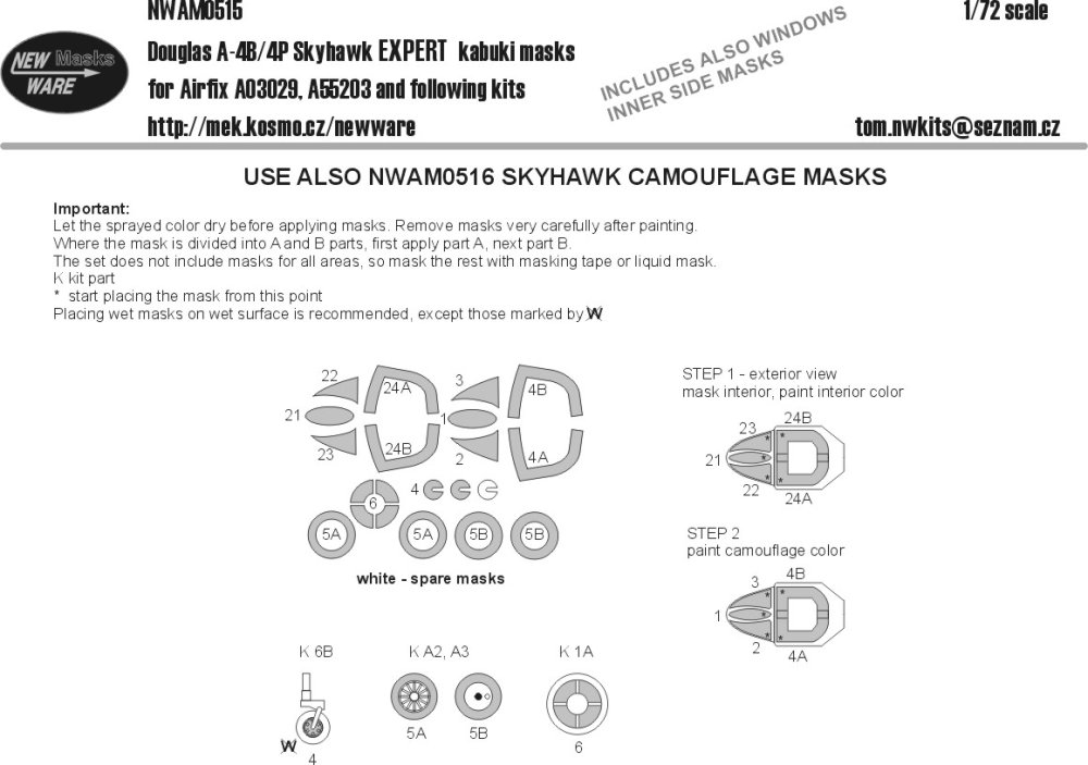 1/72 Mask Douglas A-4B/4P Skyhawk EXPERT (AIRF)